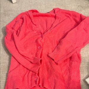 Alice and Olivia Pink Fuzzy Cardigan